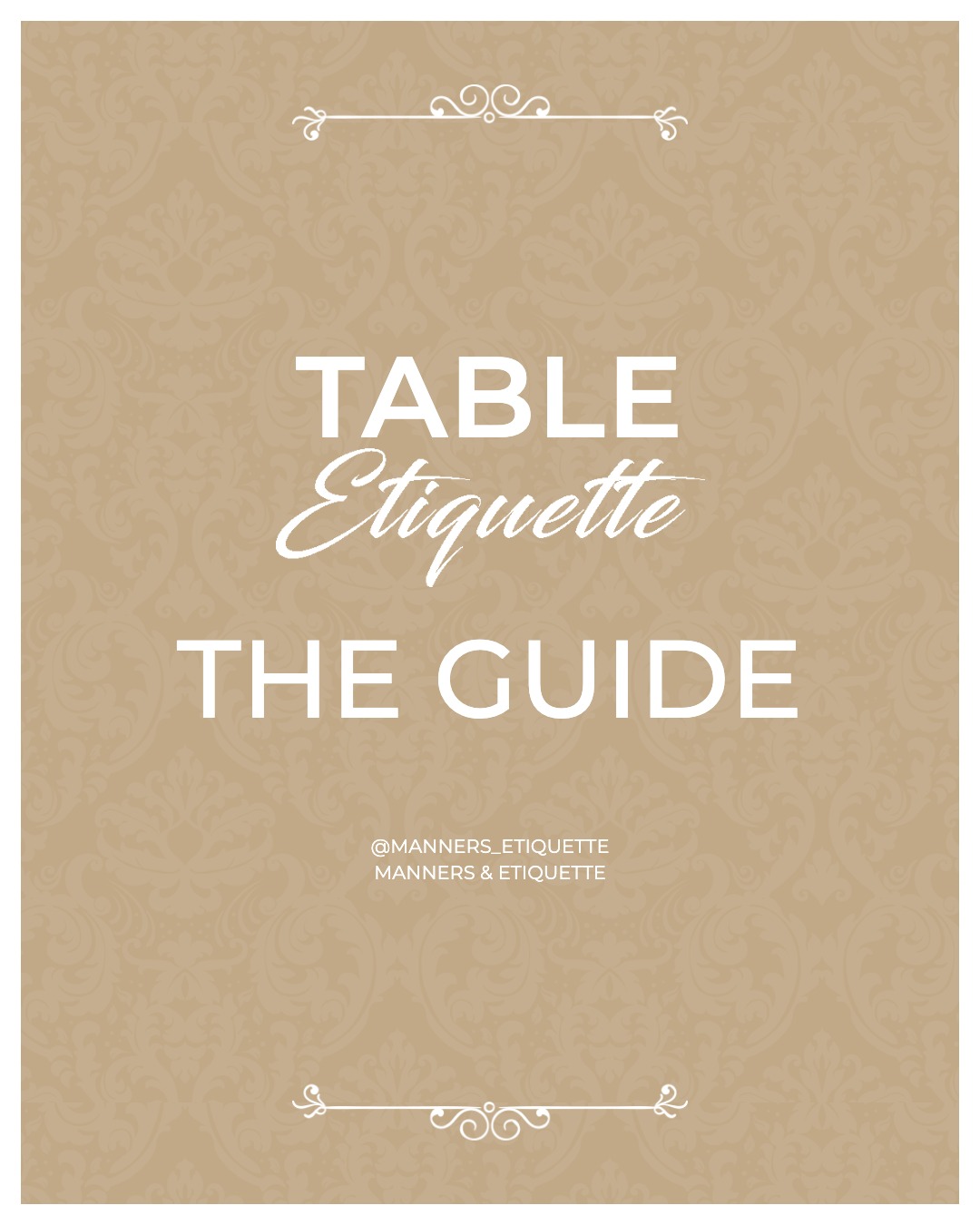 Table Etiquette: the cover of the guide in the style of the Instagram series.